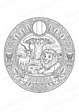 Nigeria Mandalas Ausmalbilder – Länder und Kulturen – 15 Malvorlagen – Materialseite 7