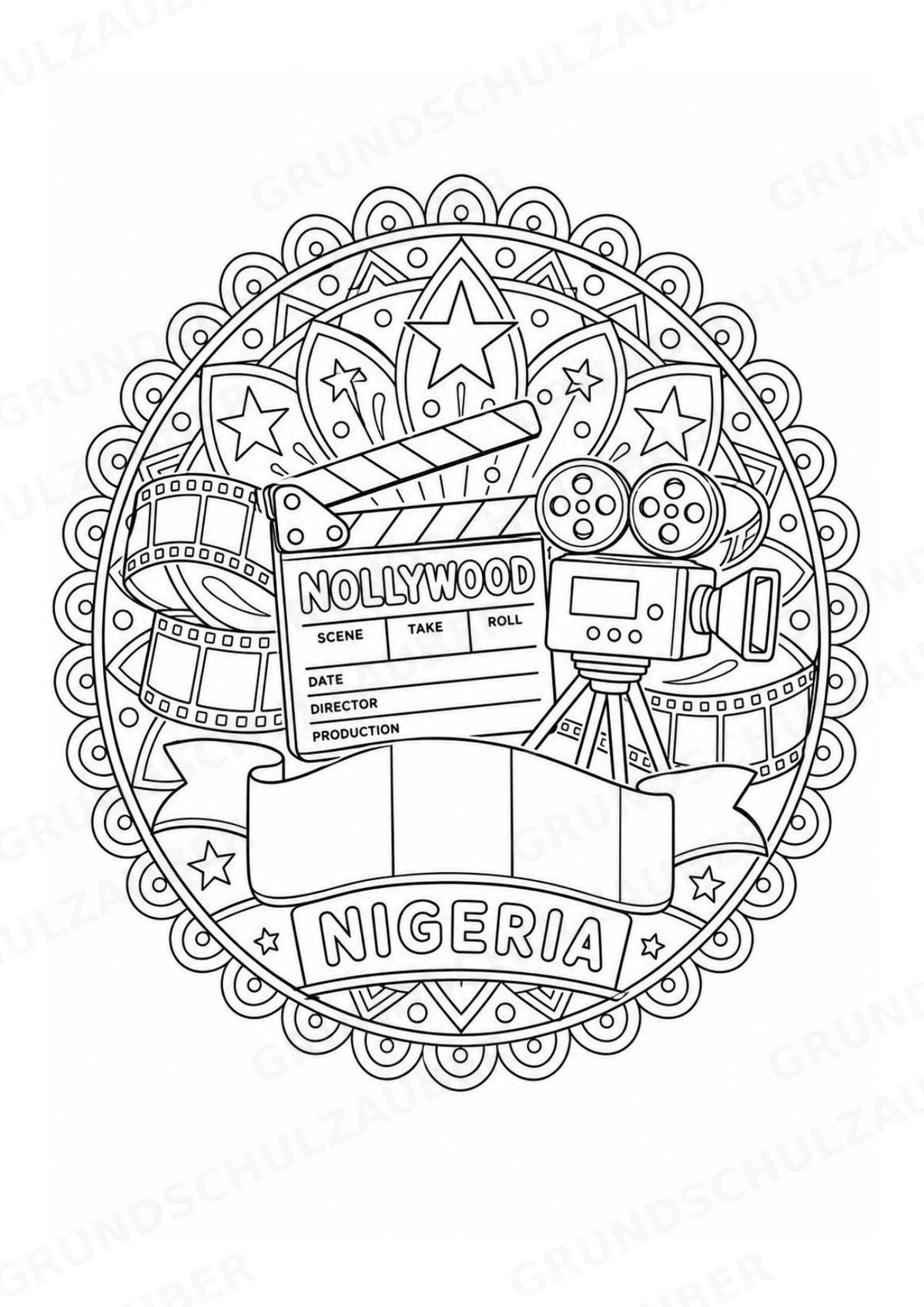 Nigeria Mandalas Ausmalbilder – Länder und Kulturen – 15 Malvorlagen – Materialseite 10
