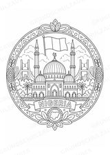 Nigeria Mandalas Ausmalbilder – Länder und Kulturen – 15 Malvorlagen – Materialseite 14