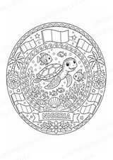 Nigeria Mandalas Ausmalbilder – Länder und Kulturen – 15 Malvorlagen – Materialseite 15