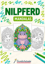 Nilpferd Mandalas Ausmalbilder – Allgemeine Themen – 15 Malvorlagen – Cover