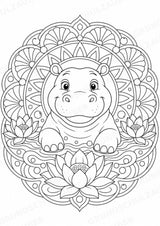Nilpferd Mandalas Ausmalbilder – Allgemeine Themen – 15 Malvorlagen – Materialseite 5