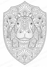 Nilpferd Mandalas Ausmalbilder – Allgemeine Themen – 15 Malvorlagen – Materialseite 8