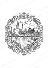 Nordkorea Mandalas Ausmalbilder – Länder und Kulturen – 15 Malvorlagen – Materialseite 3