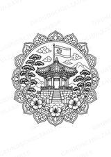 Nordkorea Mandalas Ausmalbilder – Länder und Kulturen – 15 Malvorlagen – Materialseite 6