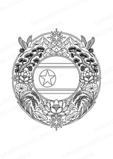 Nordkorea Mandalas Ausmalbilder – Länder und Kulturen – 15 Malvorlagen – Materialseite 7