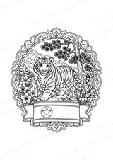 Nordkorea Mandalas Ausmalbilder – Länder und Kulturen – 15 Malvorlagen – Materialseite 9