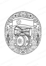 Nordkorea Mandalas Ausmalbilder – Länder und Kulturen – 15 Malvorlagen – Materialseite 12