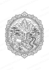 Nordkorea Mandalas Ausmalbilder – Länder und Kulturen – 15 Malvorlagen – Materialseite 15