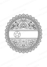 Nordkorea Mandalas Ausmalbilder – Länder und Kulturen – 15 Malvorlagen – Materialseite 16