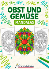 Obst & Gemüse Mandalas Ausmalbilder – Gemüse – 15 Malvorlagen – Cover