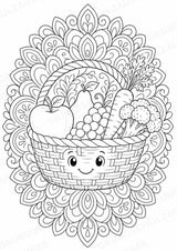Obst & Gemüse Mandalas Ausmalbilder – Gemüse – 15 Malvorlagen – Materialseite 2