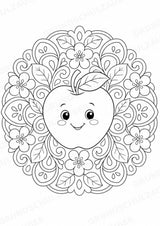Obst & Gemüse Mandalas Ausmalbilder – Gemüse – 15 Malvorlagen – Materialseite 3
