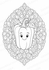 Obst & Gemüse Mandalas Ausmalbilder – Gemüse – 15 Malvorlagen – Materialseite 11