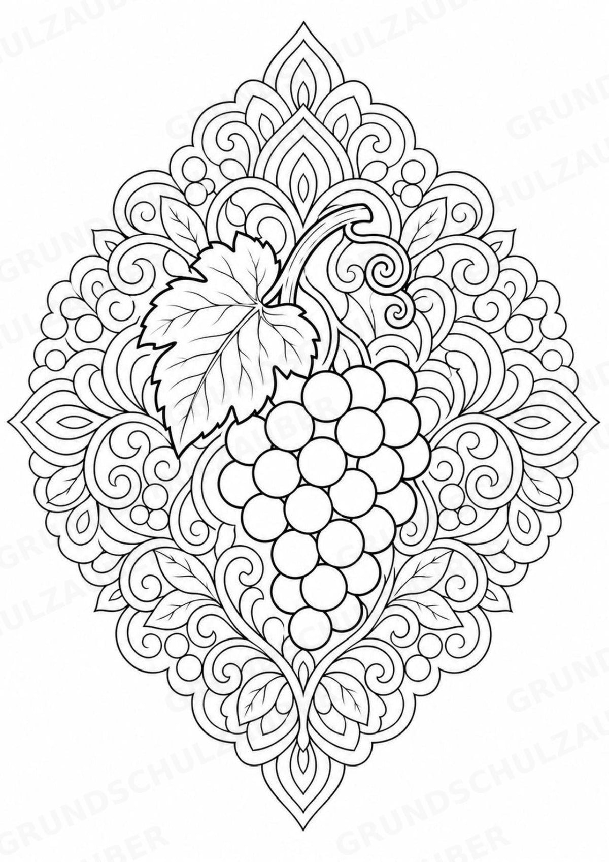 Obst & Gemüse Mandalas Ausmalbilder – Gemüse – 15 Malvorlagen – Materialseite 12