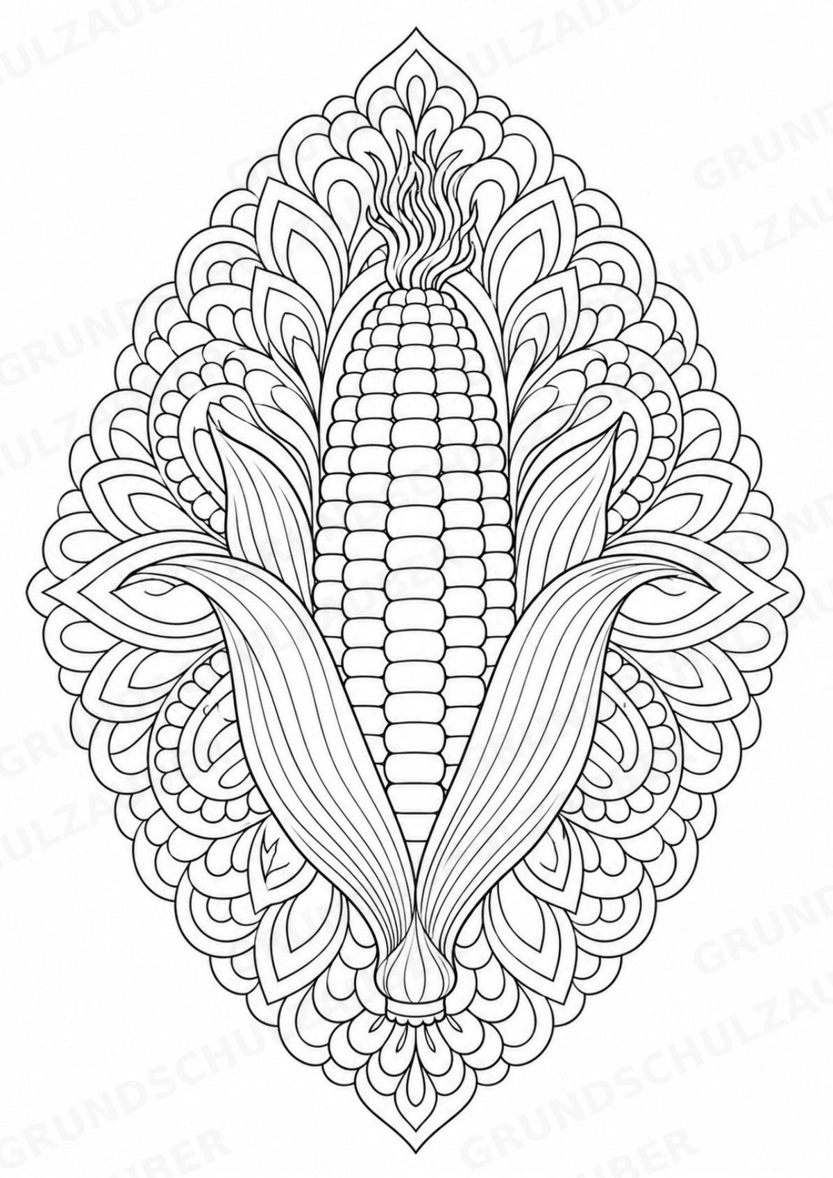 Obst & Gemüse Mandalas Ausmalbilder – Gemüse – 15 Malvorlagen – Materialseite 14