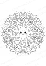 Oktopus Mandalas Ausmalbilder – Tiere – 15 Malvorlagen – Materialseite 4
