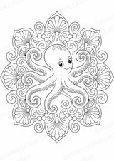 Oktopus Mandalas Ausmalbilder – Tiere – 15 Malvorlagen – Materialseite 6