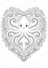 Oktopus Mandalas Ausmalbilder – Tiere – 15 Malvorlagen – Materialseite 9