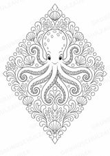 Oktopus Mandalas Ausmalbilder – Tiere – 15 Malvorlagen – Materialseite 12