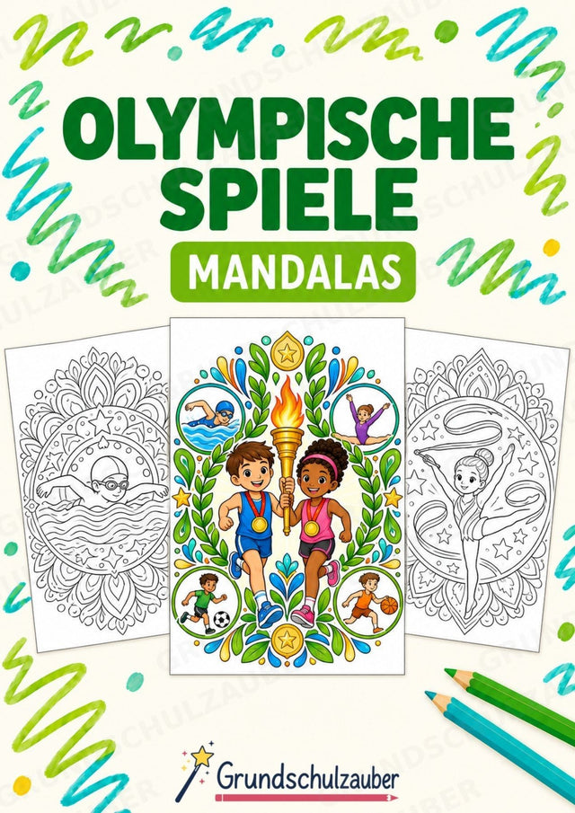 Olympische Spiele Mandalas Ausmalbilder – Sport – 15 Malvorlagen – Cover