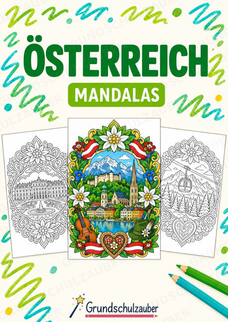 Österreich Mandalas Ausmalbilder – Länder und Kulturen – 15 Malvorlagen – Cover