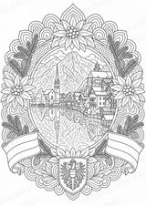 Österreich Mandalas Ausmalbilder – Länder und Kulturen – 15 Malvorlagen – Materialseite 5