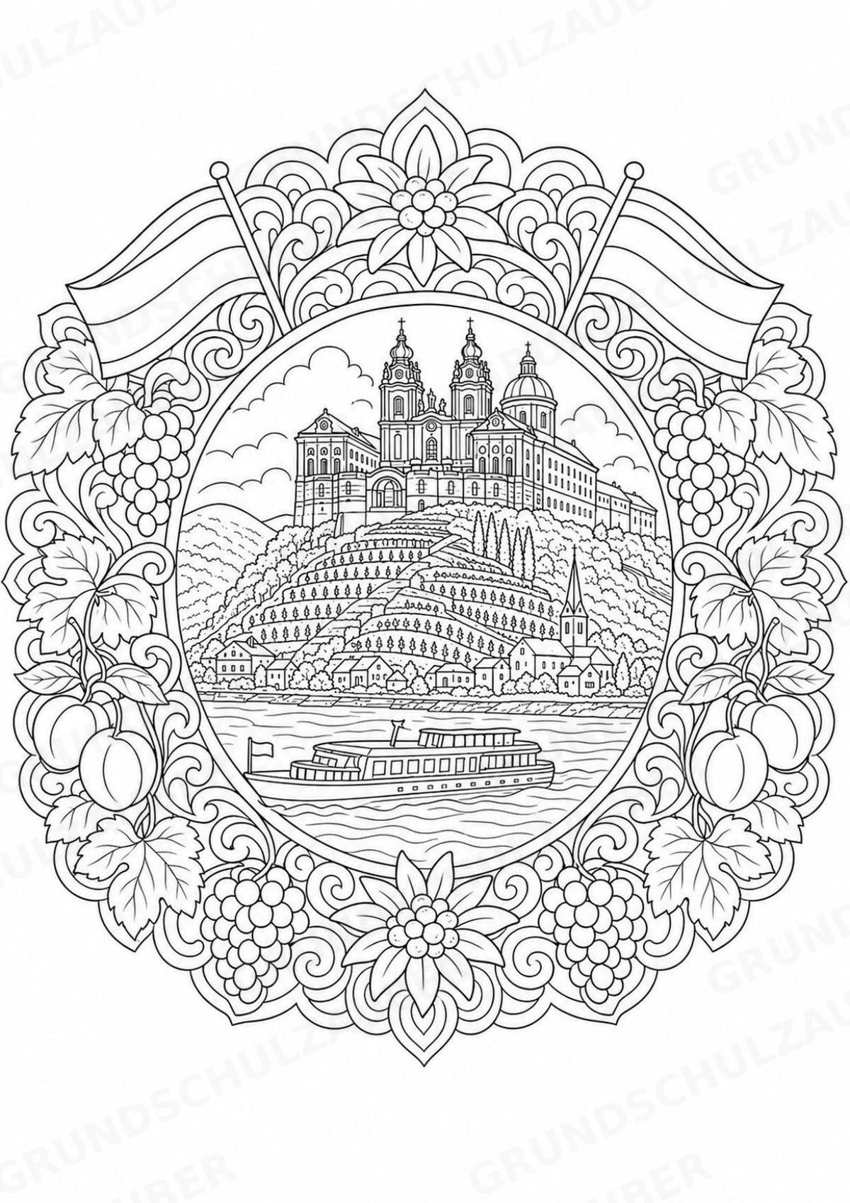 Österreich Mandalas Ausmalbilder – Länder und Kulturen – 15 Malvorlagen – Materialseite 8