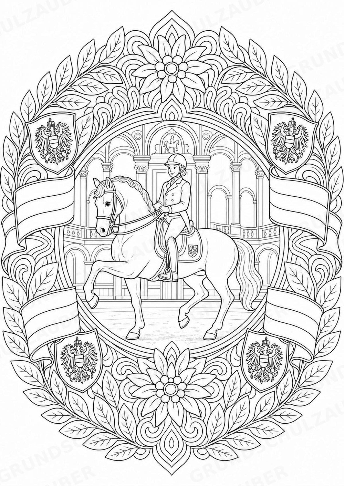 Österreich Mandalas Ausmalbilder – Länder und Kulturen – 15 Malvorlagen – Materialseite 13