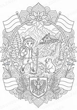 Österreich Mandalas Ausmalbilder – Länder und Kulturen – 15 Malvorlagen – Materialseite 15