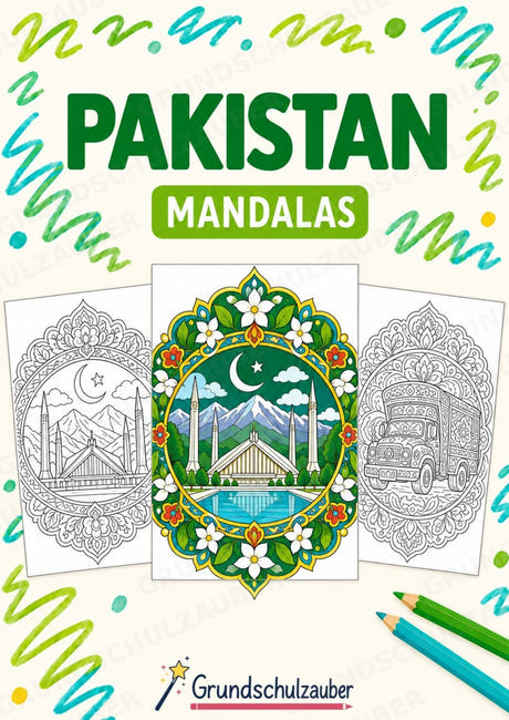 Pakistan Mandalas Ausmalbilder – Länder und Kulturen – 15 Malvorlagen – Cover