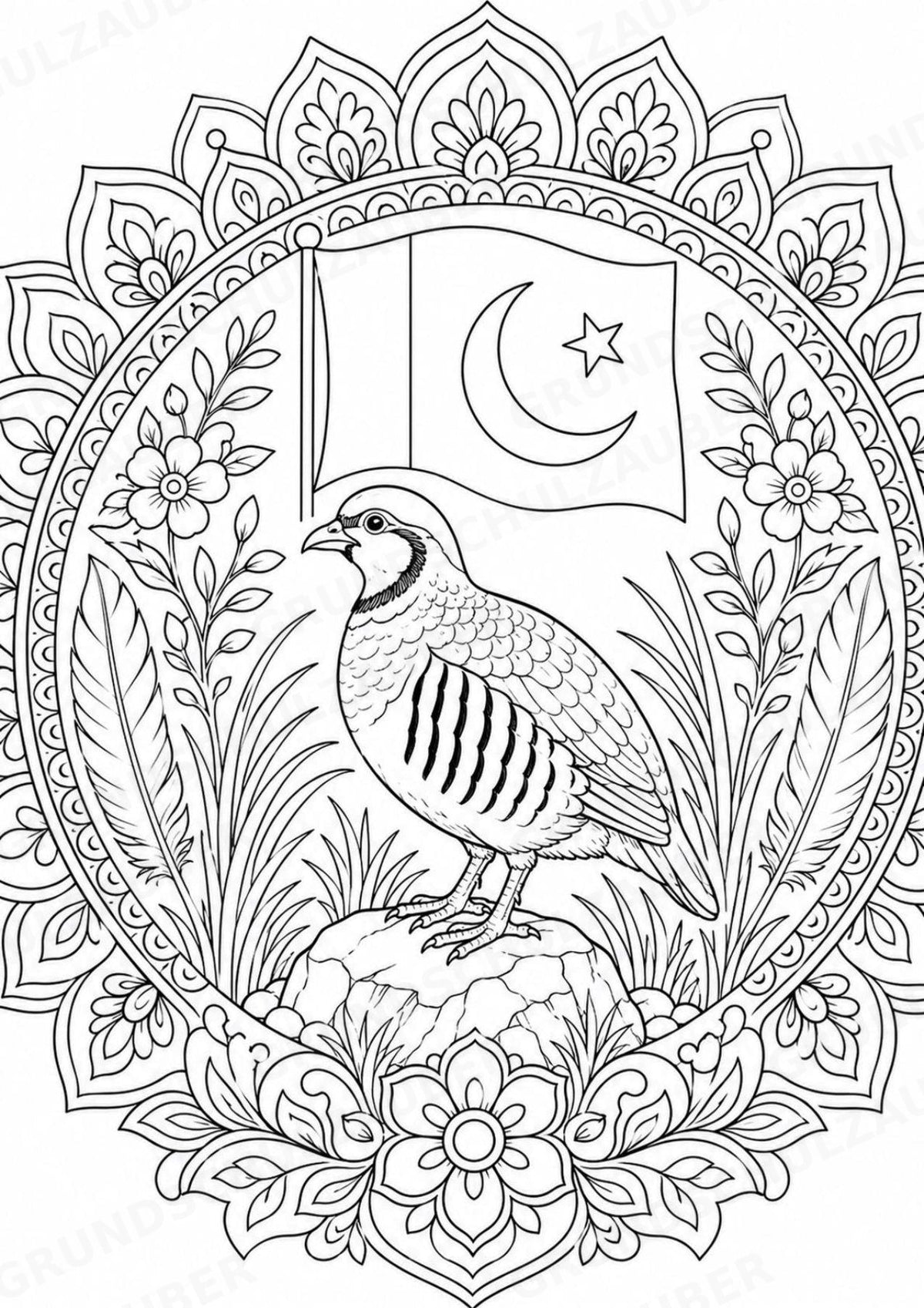 Pakistan Mandalas Ausmalbilder – Länder und Kulturen – 15 Malvorlagen – Materialseite 9