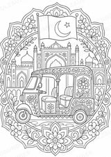 Pakistan Mandalas Ausmalbilder – Länder und Kulturen – 15 Malvorlagen – Materialseite 10