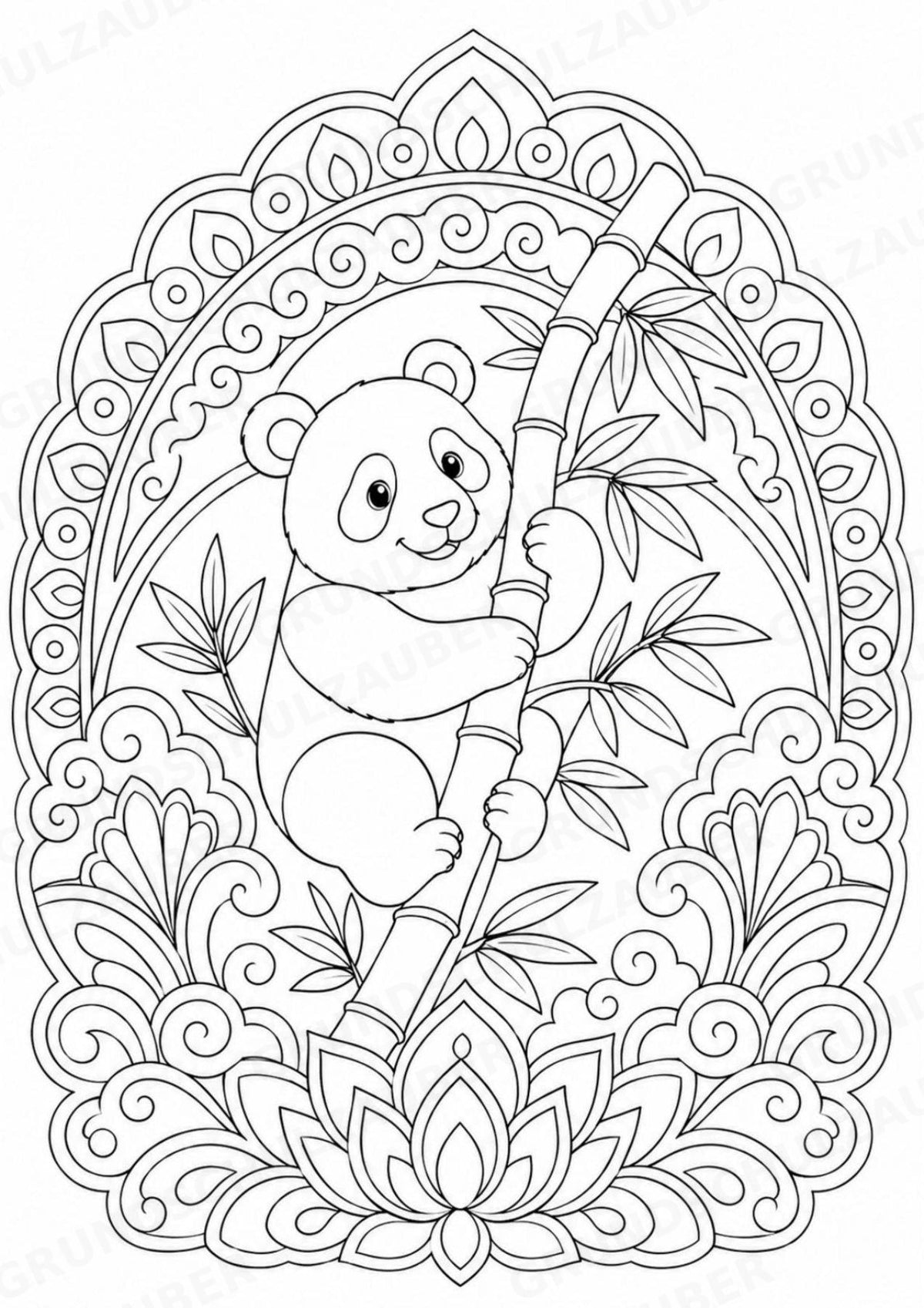 Panda Mandalas Ausmalbilder – Tiere – 15 Malvorlagen – Materialseite 5