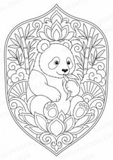 Panda Mandalas Ausmalbilder – Tiere – 15 Malvorlagen – Materialseite 7