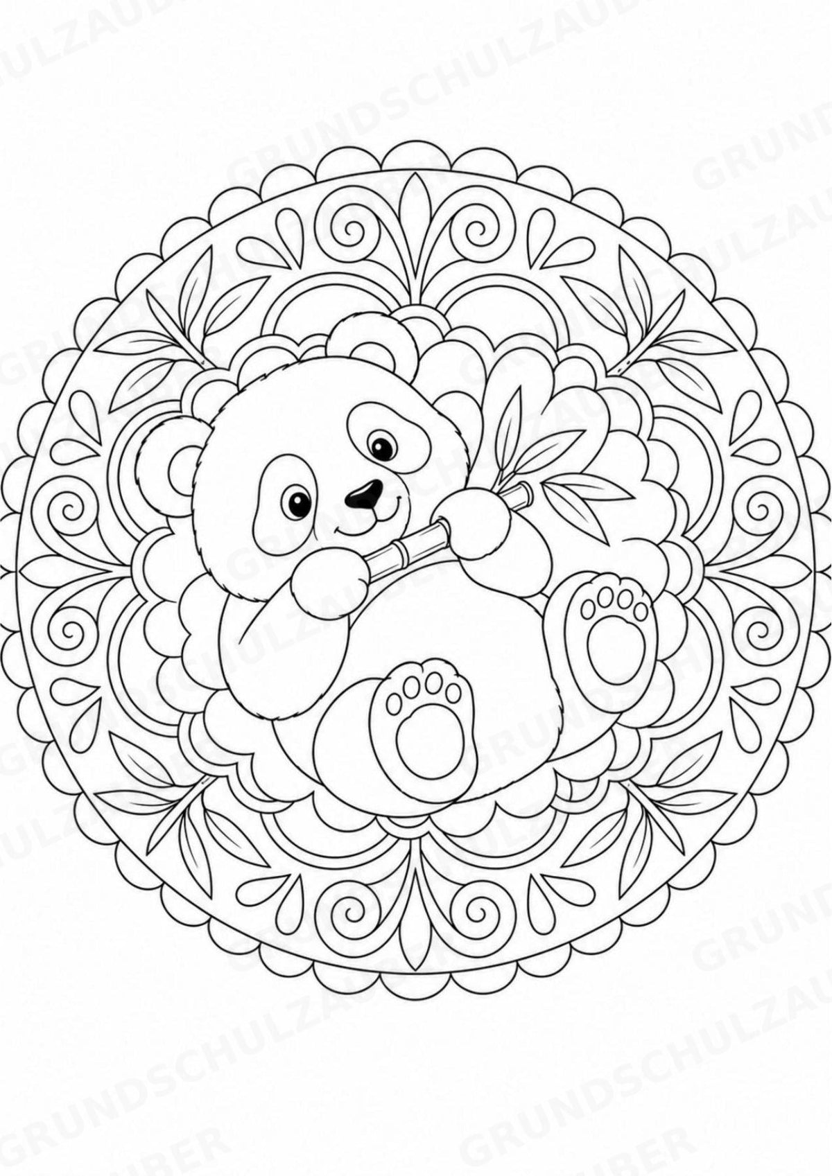 Panda Mandalas Ausmalbilder – Tiere – 15 Malvorlagen – Materialseite 8