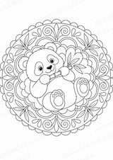 Panda Mandalas Ausmalbilder – Tiere – 15 Malvorlagen – Materialseite 8