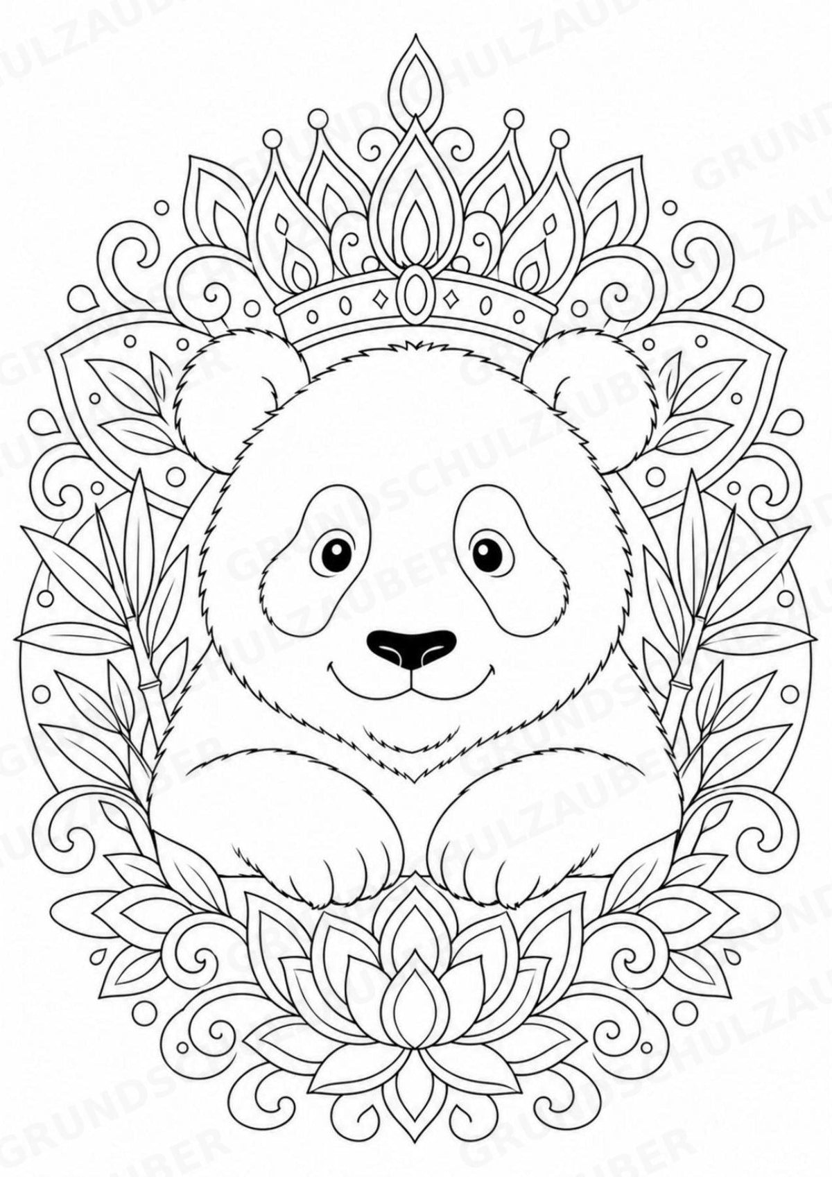 Panda Mandalas Ausmalbilder – Tiere – 15 Malvorlagen – Materialseite 12