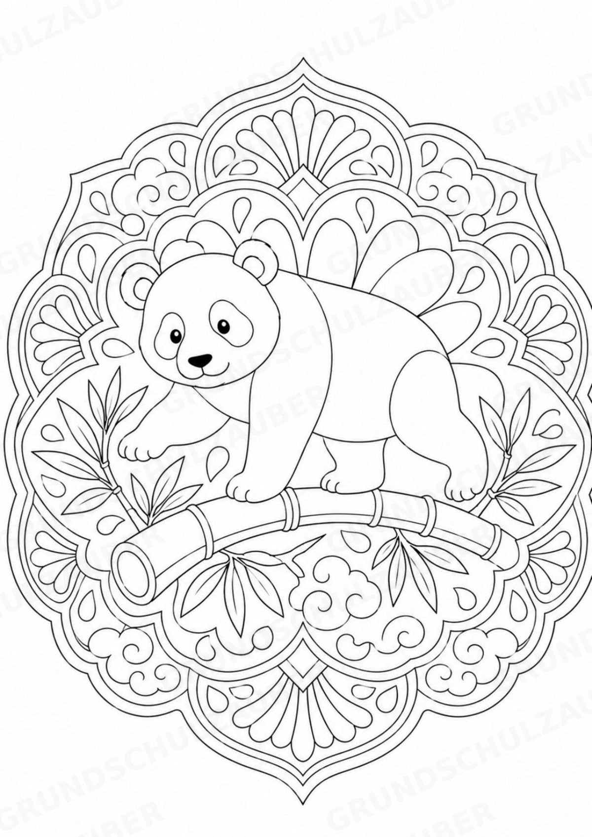 Panda Mandalas Ausmalbilder – Tiere – 15 Malvorlagen – Materialseite 15