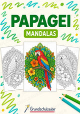 Papagei Mandalas Ausmalbilder – Tiere – 15 Malvorlagen – Cover