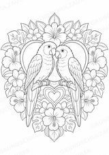 Papagei Mandalas Ausmalbilder – Tiere – 15 Malvorlagen – Materialseite 8