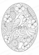 Papagei Mandalas Ausmalbilder – Tiere – 15 Malvorlagen – Materialseite 14