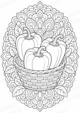 Paprika Mandalas Ausmalbilder – Gemüse – 15 Malvorlagen – Materialseite 8
