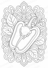 Paprika Mandalas Ausmalbilder – Gemüse – 15 Malvorlagen – Materialseite 9