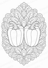 Paprika Mandalas Ausmalbilder – Gemüse – 15 Malvorlagen – Materialseite 11