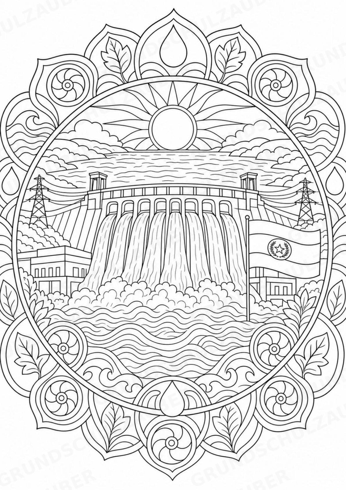 Paraguay Mandalas Ausmalbilder – Länder und Kulturen – 15 Malvorlagen – Materialseite 4