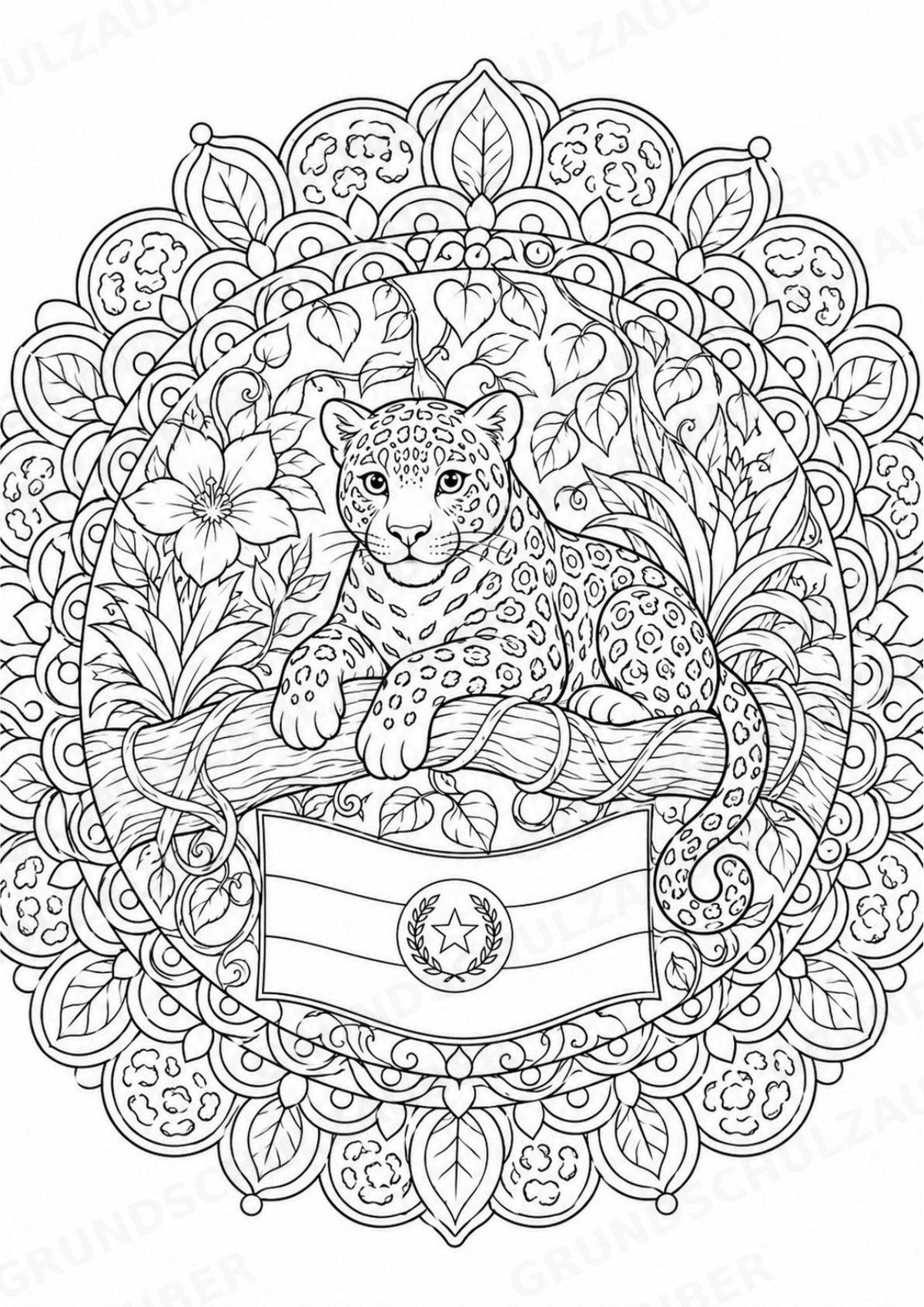 Paraguay Mandalas Ausmalbilder – Länder und Kulturen – 15 Malvorlagen – Materialseite 7