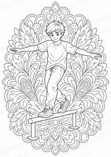 Parkour & Freerunning Mandalas Ausmalbilder – Allgemeine Themen – 15 Malvorlagen – Materialseite 6