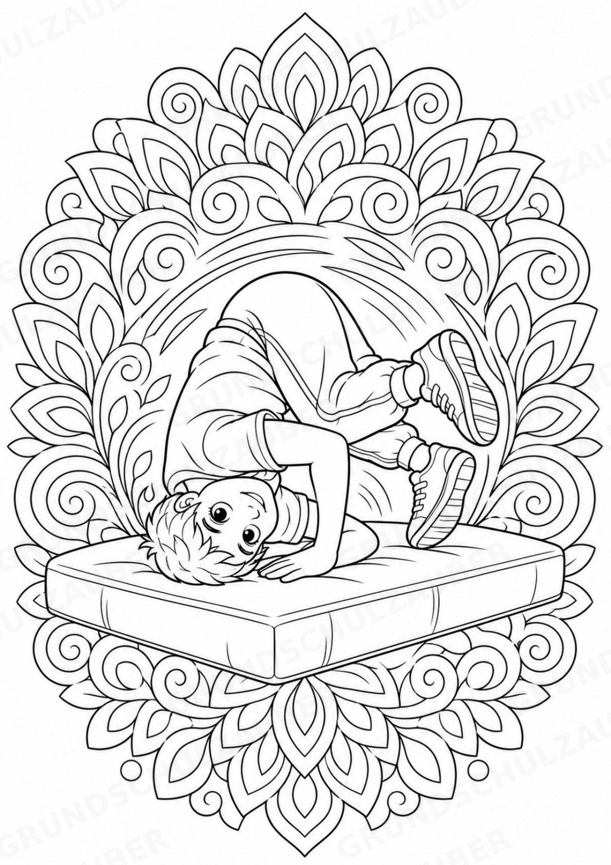 Parkour & Freerunning Mandalas Ausmalbilder – Allgemeine Themen – 15 Malvorlagen – Materialseite 7