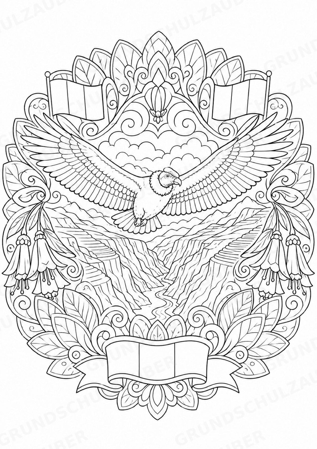 Peru Mandalas Ausmalbilder – Länder und Kulturen – 15 Malvorlagen – Materialseite 8